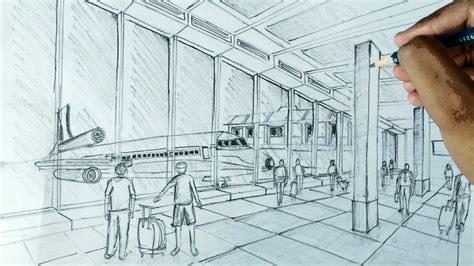 Nata Drawings Solutions 2 Point Perspective Airport Drawing Youtube