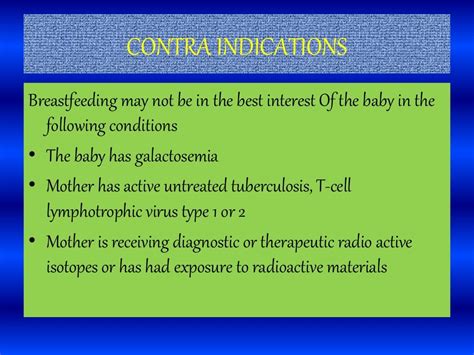 Contra Indications Of Breast Feeding