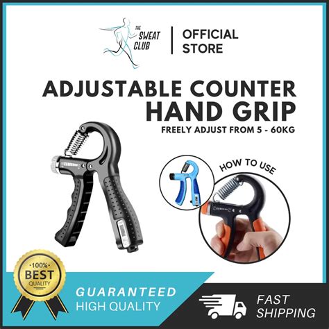 5 60kg Hand Gripper R Shape Adjustable Countable Hand Grip Strength