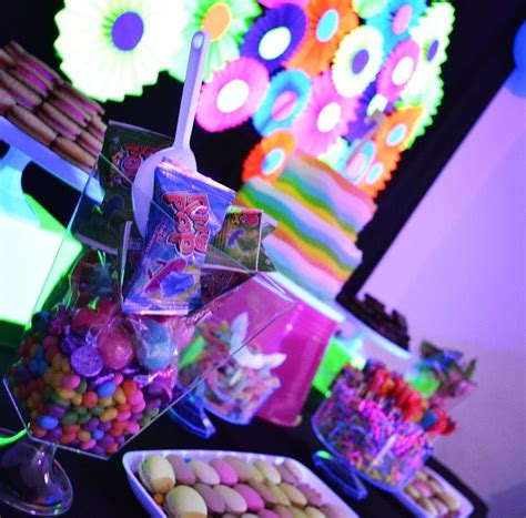 The Neon Glow In The Dark Party Dessert Table Was A Hit I Definitely