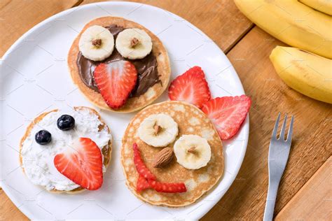 Pancakes Breakfast For Kids High Quality Food Images ~ Creative Market