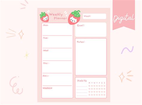 Cute Weekly Planner Printable