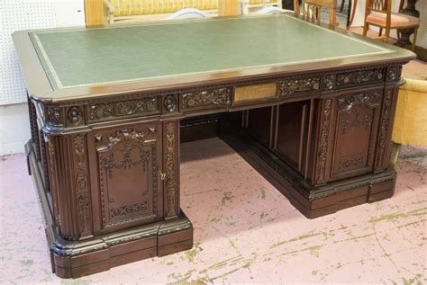 Replica Resolute Presidents Partners Desk Mahogany With Green