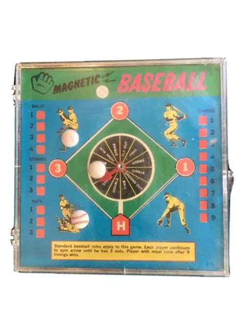 Vintage Magnetic Baseball Game By Cathay 1960s 1099 Picclick