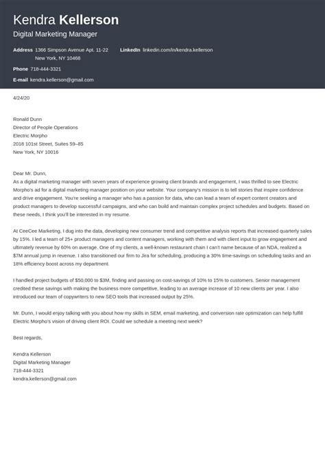 Digital Marketing Cover Letter Examples And Writing Guide