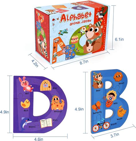 Buy Synarry Wooden Alphabet Puzzles For Kids Ages 3 5 Abc Learning For