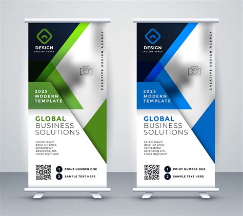 Business Rollup Vertical Standee Geometric Banner Download Free