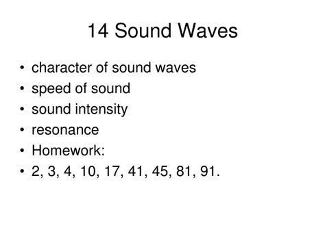 Ppt 14 Sound Waves Powerpoint Presentation Free Download Id9478032