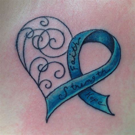 Light pink and baby blue. PCOS tattoo | Cancer ribbon tattoos, Awareness ribbons ...