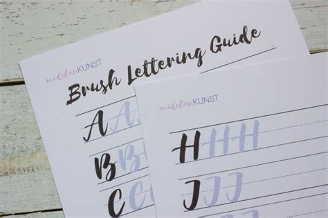 Außerdem noch einen drucker zum vorlagen ausdrucken. Kostenloser Brush Lettering Guide ⋆ Mädchenkunst