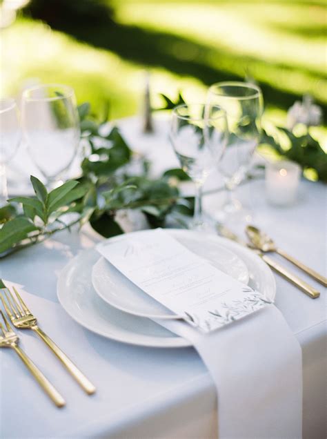 Classic Chic White And Greenery Tablescape At Brial Veil Lakes In