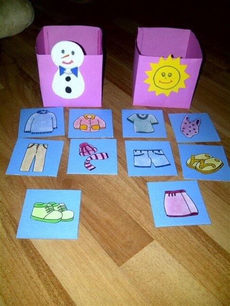 Actividades para preescolar, es un sitio web donde podrás descargar mas de 1000 fichas y materiales educativos gratis para niños de. ropa de invierno y verano | Manualidades preescolar, Artesanías de niños