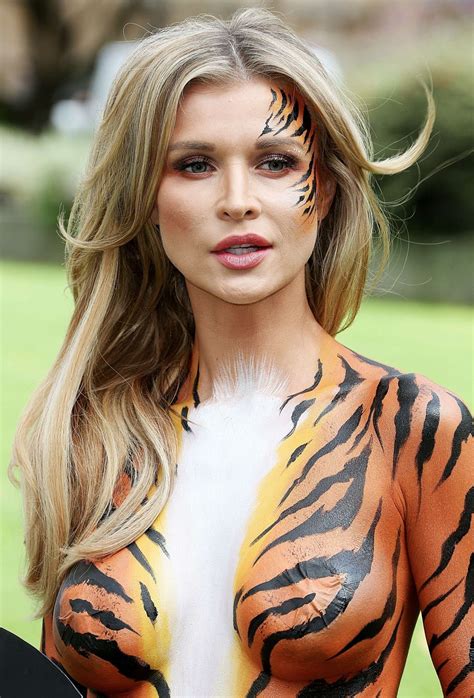 Joanna Krupa Bodypaint While Protesting Outside Westminster In London