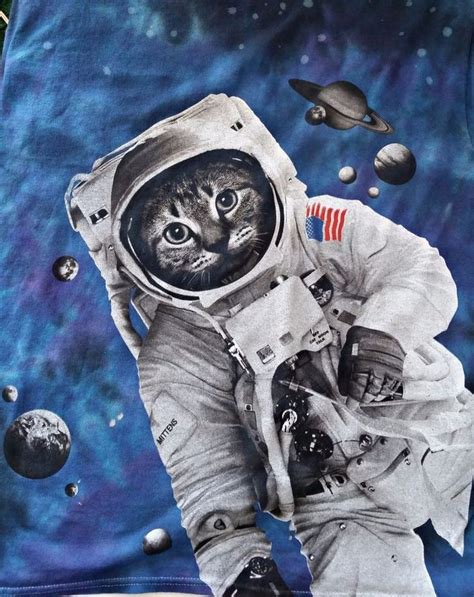 Cat Kitty Kitten Shirt 3x Intergalactic Astronaut Space Flight Walk