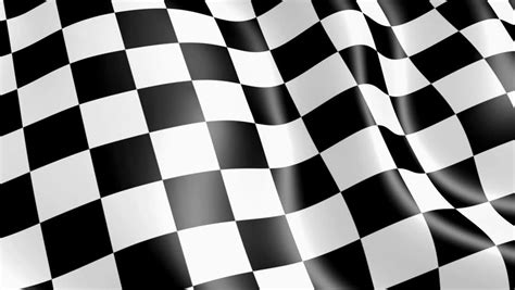 Fluttering Black And White Chequered Or Checkered Flag Used In Racing