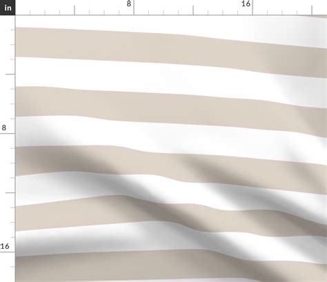Linen Beige Wide Stripes Fabric Spoonflower