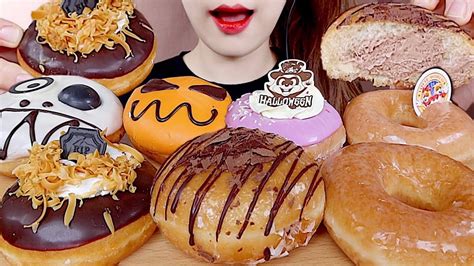 Asmr Halloween Cream Donut Chocolate Donut Mukbang 크리스피크림 할로윈 도넛 초코크림 도넛 먹방 Eating Sounds