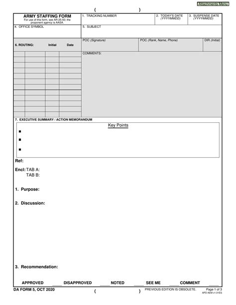 Da Form 5 Download Fillable Pdf Or Fill Online Army Staffing Form