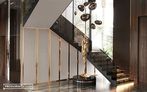 Villa In Dubai On Behance Stairs Design Modern Lobby Interior Design