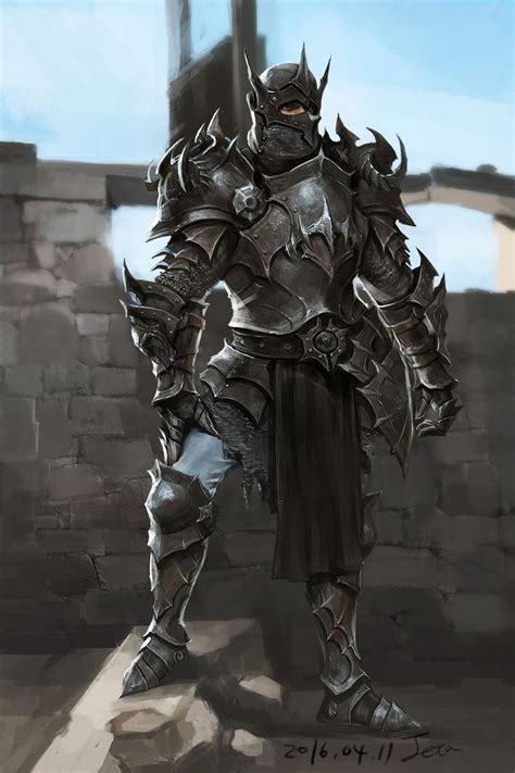 Black Armour Jera Y Fantasy Character Design Dark Fantasy Art