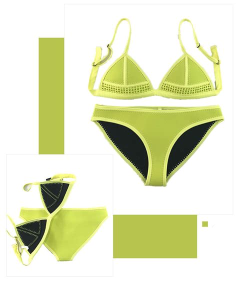 Elastic Thick Neoprene Women Hollow Colorful Beachwear Sexy Two Piece Bikini Swimwear China