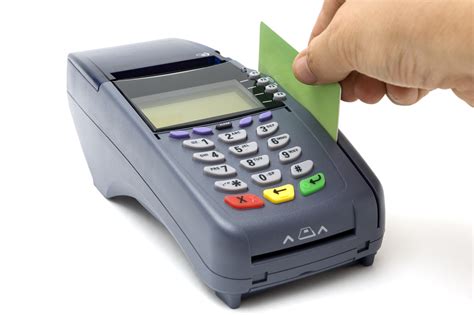 Swiping Credit Card With Pos Terminal Semi Delicate Balance