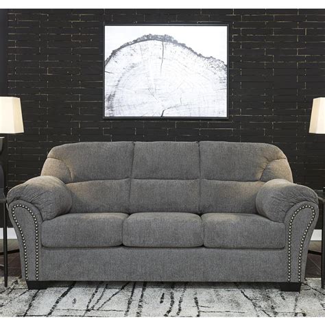 Signature Design By Ashley Allmaxx Sofa In Pewter Nebraska Furniture Mart