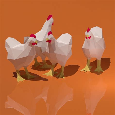 Chicken Papercrafts Svgdxfpdf Chicken Templates Paper Chicken