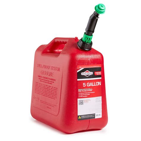Briggs And Stratton Gas Can Polyethylene 5 Gal Capacity 14 34 In