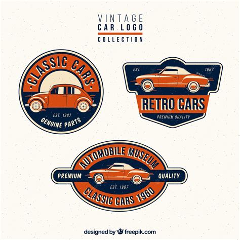 Premium Vector Collection Of Vintage Car Logos
