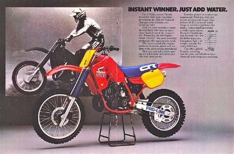 Vintage production motocross bikes from the 1970's and on. Honda CR500 - one of my most favorite ads. The bike looks ...