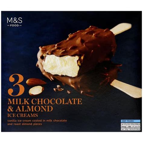 Marksandspencer 3 Milk Chocolate And Almond Ice Creams