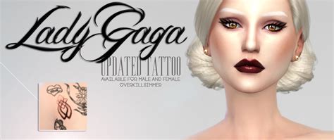 Sims 4 Ccs The Best Lady Gaga Updated Tattoo By Overkill Simmer