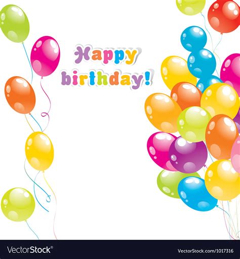 Balloons Birthday Card Royalty Free Vector Image