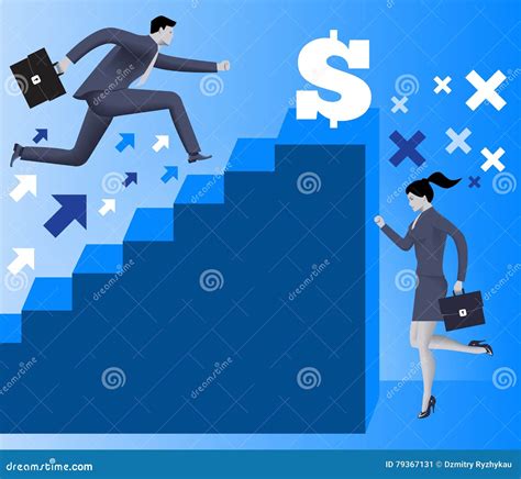 Gender Inequality On Career Ladder Stock Illustration Illustration Of Manager Fairness 79367131