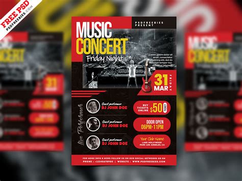 Live Music Concert Event Flyer Template Download Psd