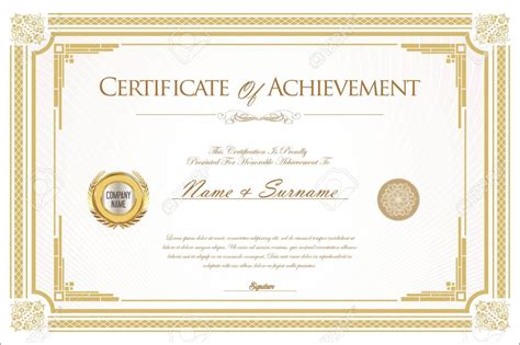 Certificate Of Achievement Army Template Professional Template Examples