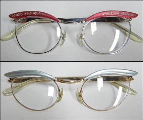 American Optical 1950s Perfect Mate Vintage Cat Eye Eyeglass Set Pink