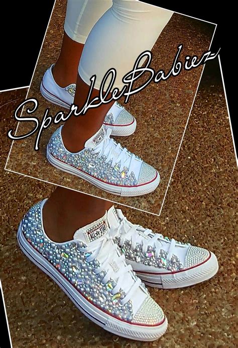 Custom Bling And Pearl Converse Chuck Taylors Sparklebabiez In 2020