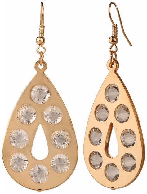 Buy Efulgenz Trendy Gold Plated Crystal Daily Wear Dangle Earrings For