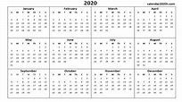 2020 Calendar Printable Template Holidays, Word, Excel, PDF, Wallpaper