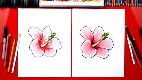 Hibiscus Flower Drawing Step By Step