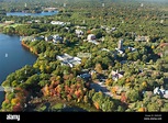 Wellesley College, Wellesley, MA aerial autumn, USA Stock Photo ...