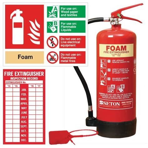 Fire extinguishers used in on board ships are mainly classified into fixed fire fighting extinguishers and portable fire extinguishers. AFFF foam fire extinguisher with complete sign and label ...