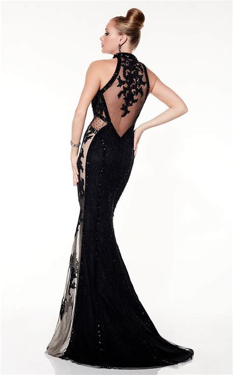 Panoply Sequined And Illusion Evening Gown In Evening