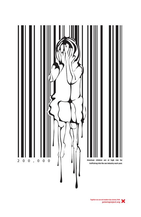 Bar Code Art Human Trafficking Illustration Design Swan