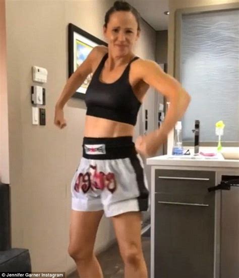 Jennifer Garner Shows Off Her Ripped Physique While Rocky Theme Plays