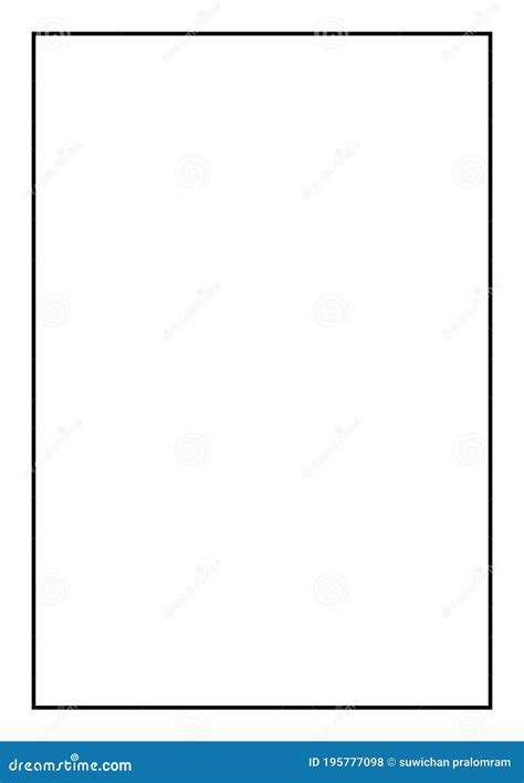 A4 Size Paper With Black Border Stock Illustration Illustration Of
