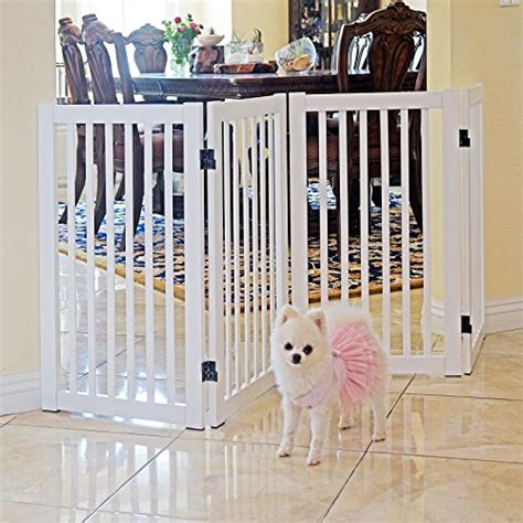 Need help cleaning up after a meal, but there's no inbuilt dishwasher around to take a load off your plate? WELLAND Freestanding Wood Pet Gate with Walk Through Door ...