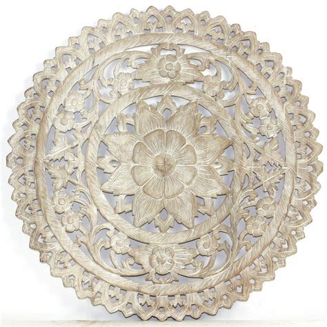 Round Carved Wood Wall Decor Me Home Us